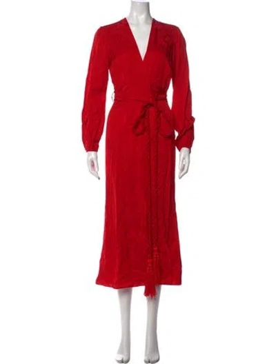 Pre-owned Silvia Tcherassi Floral Print Long Dress In Red