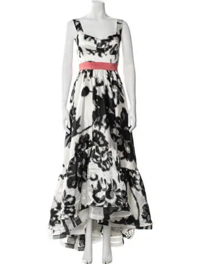 Pre-owned Silvia Tcherassi Floral Print Long Dress In White
