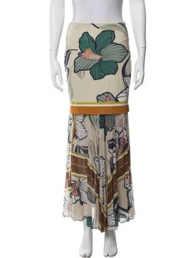 Pre-owned Silvia Tcherassi Floral Print Long Skirt In Multi