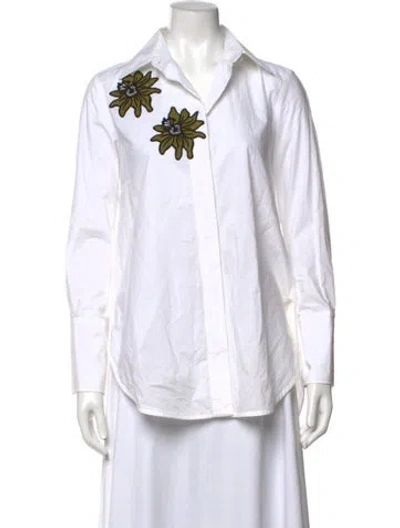 Pre-owned Silvia Tcherassi Floral Print Long Sleeve Blouse In Neutral