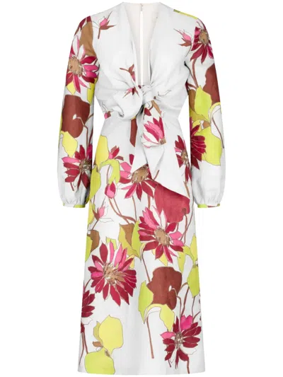 Silvia Tcherassi Floral-print Midi Dress In White