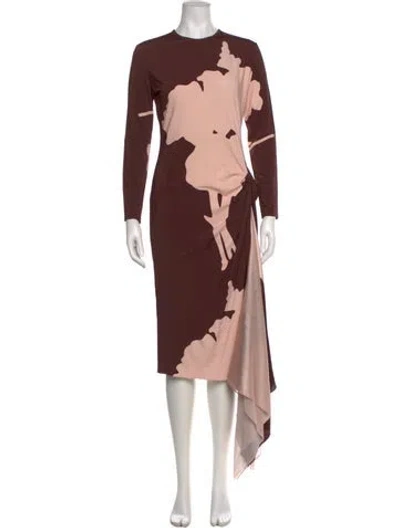 Pre-owned Silvia Tcherassi Floral Print Midi Length Dress In Brown