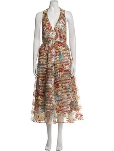 Pre-owned Silvia Tcherassi Floral Print Midi Length Dress In Multicolor