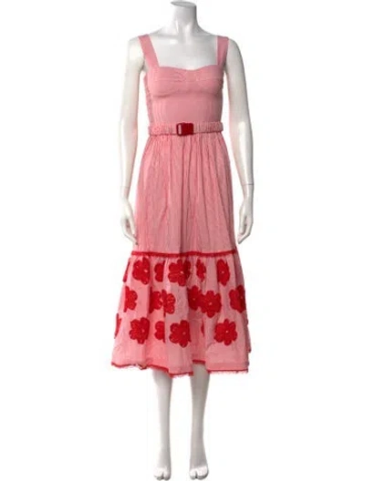 Pre-owned Silvia Tcherassi Floral Print Midi Length Dress In Pink/red