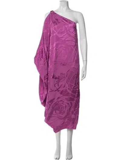 Pre-owned Silvia Tcherassi Floral Print Midi Length Dress In Purple