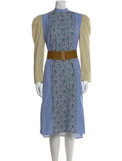 Pre-owned Silvia Tcherassi Floral Print Midi Length Dress W/ Tags In Blue