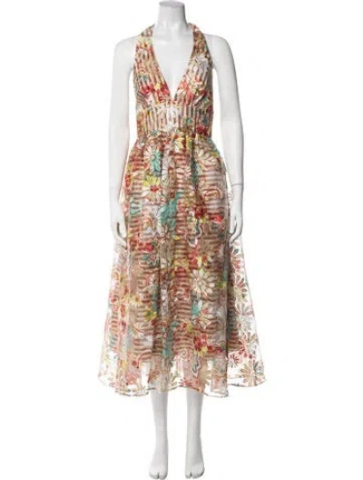 Pre-owned Silvia Tcherassi Floral Print Midi Length Dress W/ Tags In Multicolor