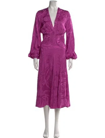 Pre-owned Silvia Tcherassi Floral Print Midi Length Dress W/ Tags In Pink