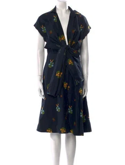 Pre-owned Silvia Tcherassi Floral Print Midi Length Dress In Yellow