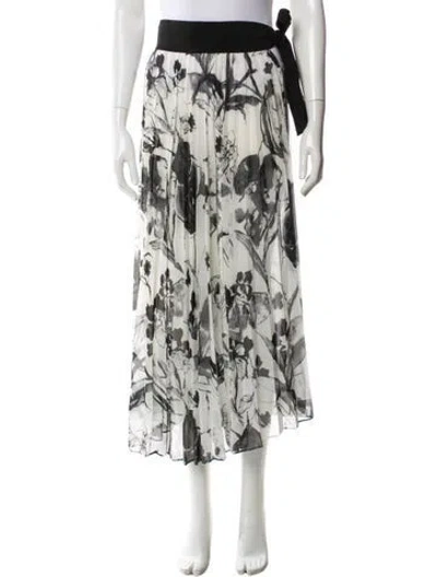 Pre-owned Silvia Tcherassi Floral Print Midi Length Skirt In Blue