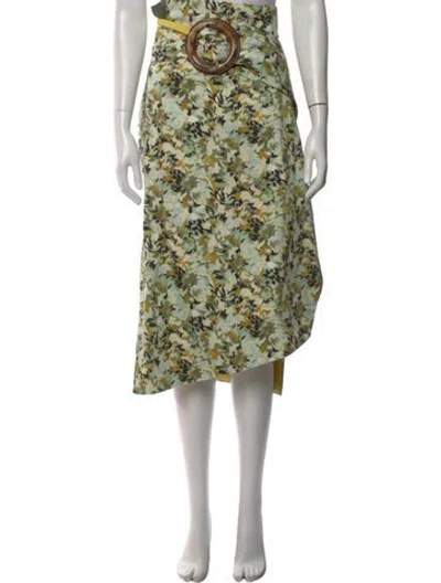 Pre-owned Silvia Tcherassi Floral Print Midi Length Skirt In Green