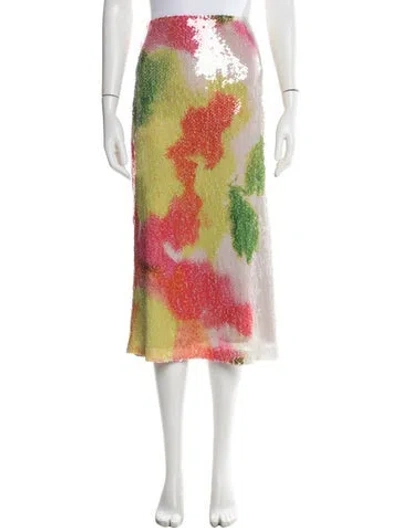 Pre-owned Silvia Tcherassi Floral Print Midi Length Skirt In Multi