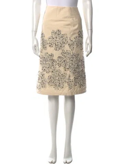Pre-owned Silvia Tcherassi Floral Print Midi Length Skirt In Neutral