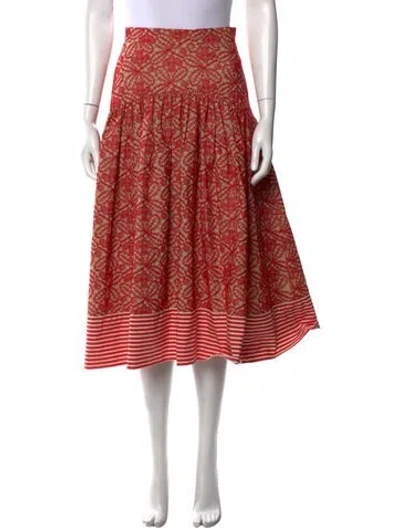 Pre-owned Silvia Tcherassi Floral Print Midi Length Skirt In Red
