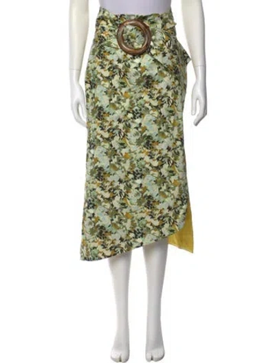 Pre-owned Silvia Tcherassi Floral Print Midi Length Skirt W/ Tags In Green