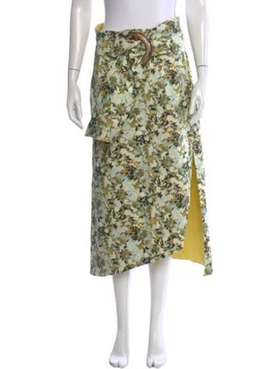 Pre-owned Silvia Tcherassi Floral Print Midi Length Skirt W/ Tags In Green