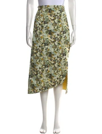 Pre-owned Silvia Tcherassi Floral Print Midi Length Skirt W/ Tags In Green