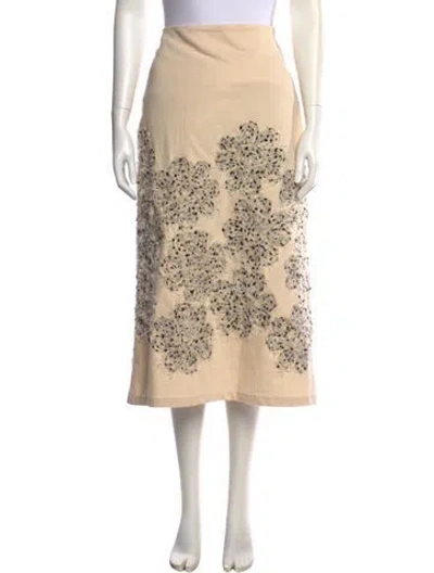 Pre-owned Silvia Tcherassi Floral Print Midi Length Skirt W/ Tags In Neutral