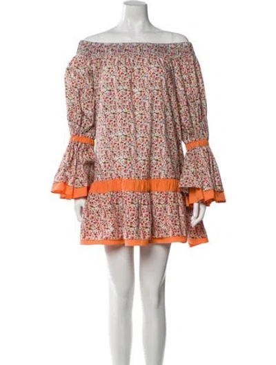 Pre-owned Silvia Tcherassi Floral Print Mini Dress In Neutral