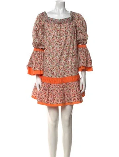 Pre-owned Silvia Tcherassi Floral Print Mini Dress In Neutral