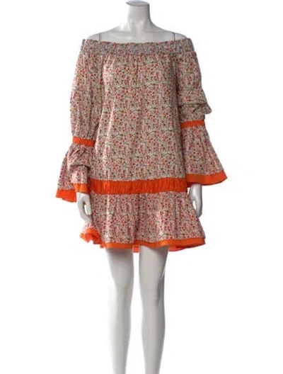 Pre-owned Silvia Tcherassi Floral Print Mini Dress In Neutral