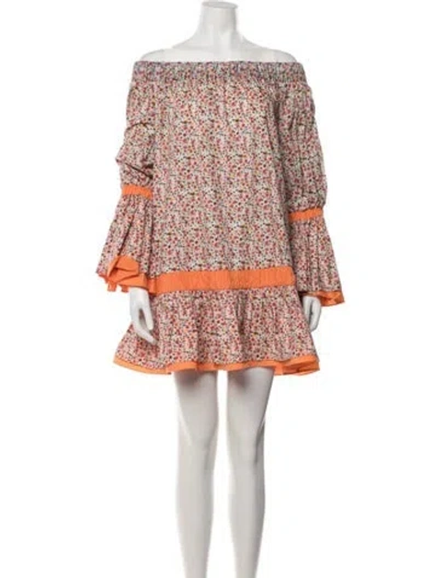 Pre-owned Silvia Tcherassi Floral Print Mini Dress In Orange