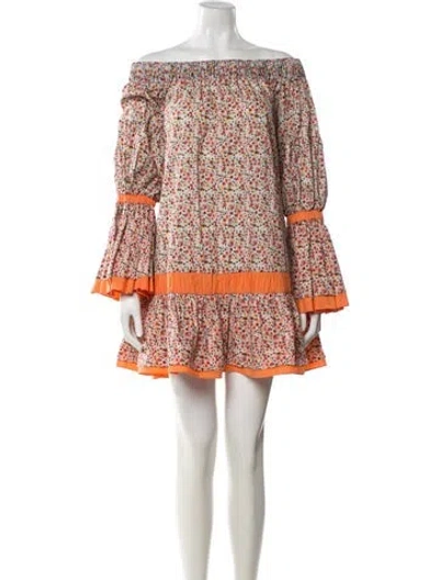 Pre-owned Silvia Tcherassi Floral Print Mini Dress W/ Tags In Neutral