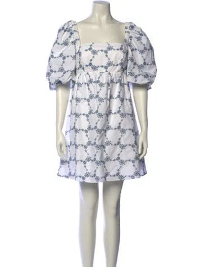 Pre-owned Silvia Tcherassi Floral Print Mini Dress In White