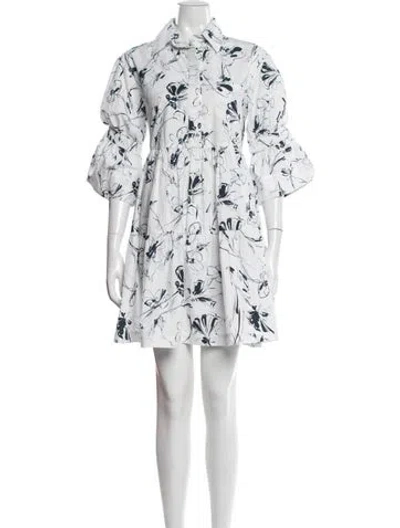 Pre-owned Silvia Tcherassi Floral Print Mini Dress In White