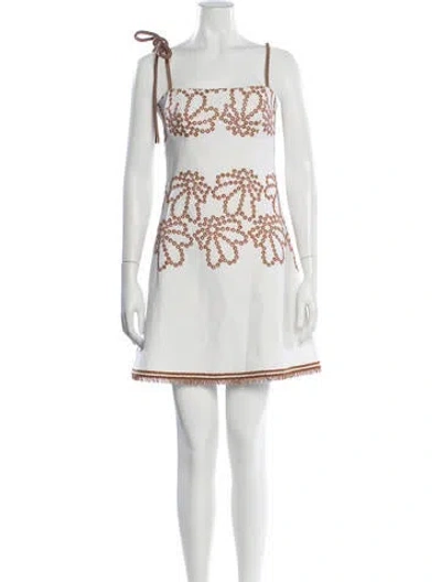 Pre-owned Silvia Tcherassi Floral Print Mini Dress In White