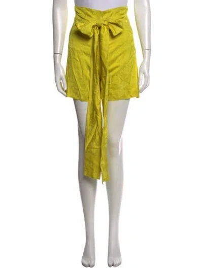 Pre-owned Silvia Tcherassi Floral Print Mini Shorts In Yellow
