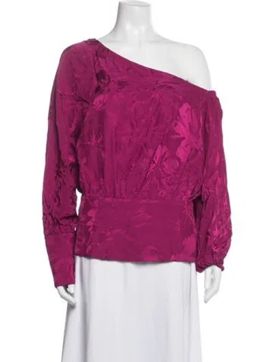 Pre-owned Silvia Tcherassi Floral Print Off-the-shoulder Blouse W/ Tags In Pink