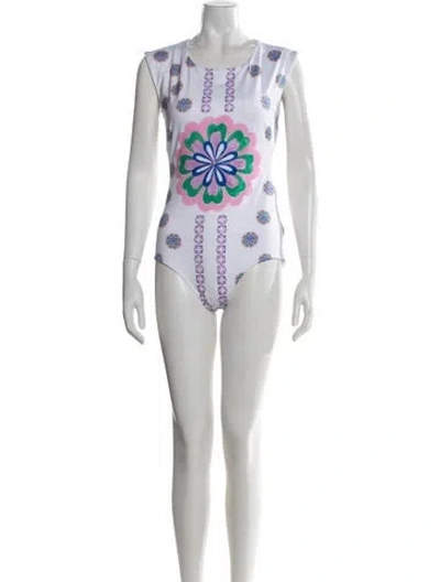 Pre-owned Silvia Tcherassi Floral Print One-piece In Green