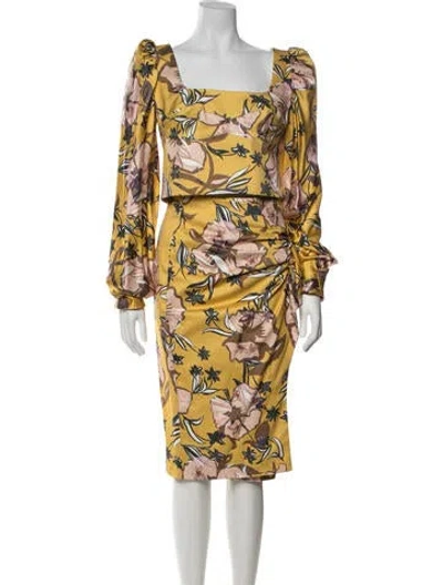 Pre-owned Silvia Tcherassi Floral Print Skirt Set In Yellow