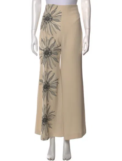Pre-owned Silvia Tcherassi Floral Print Wide Leg Pants In Neutrals