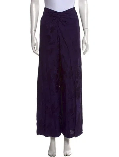 Pre-owned Silvia Tcherassi Floral Print Wide Leg Pants In Purple