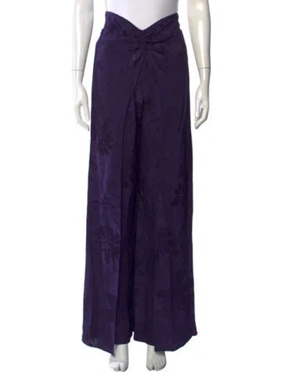 Pre-owned Silvia Tcherassi Floral Print Wide Leg Pants W/ Tags In Purple