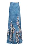 Silvia Tcherassi Florina Printed Maxi Skirt In Blue