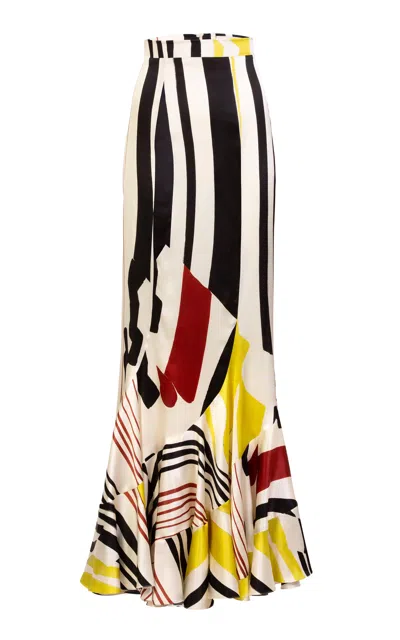 Silvia Tcherassi Florina Silk Maxi Skirt In Multi