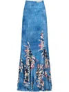 Silvia Tcherassi Florina Printed Maxi Skirt In Blue