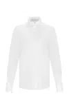 Silvia Tcherassi Flower Embellished Cotton Shirt In White