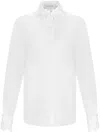 Silvia Tcherassi Flower Embellished Cotton Shirt In White