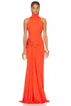 Silvia Tcherassi Frances Gathered Gown In Tangerine