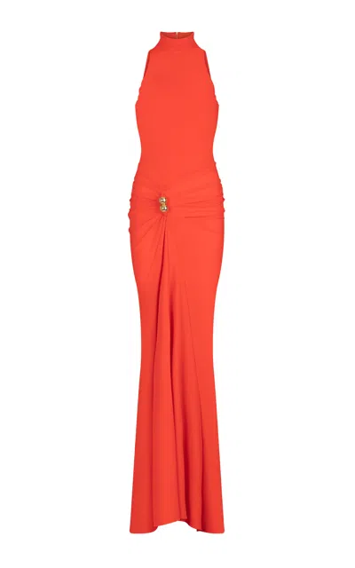 Silvia Tcherassi Frances Gathered Gown In Orange