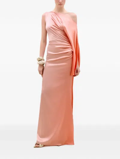 Silvia Tcherassi Frankee Asymmetric Ruched Maxi Dress In Pattern