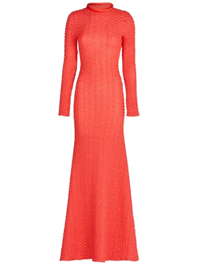 Silvia Tcherassi Gabbice High-neck Flared Dress In Red