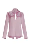 Silvia Tcherassi Gaby Keyhole Silk Top In Purple