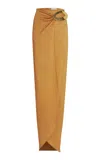 Silvia Tcherassi Gadea Gathered Crepe Maxi Skirt In Brown