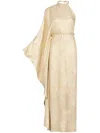 Silvia Tcherassi Gael One-shoulder Silk-blend Gown In Gold