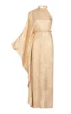 Silvia Tcherassi Gael One-shoulder Silk-blend Gown In Gold